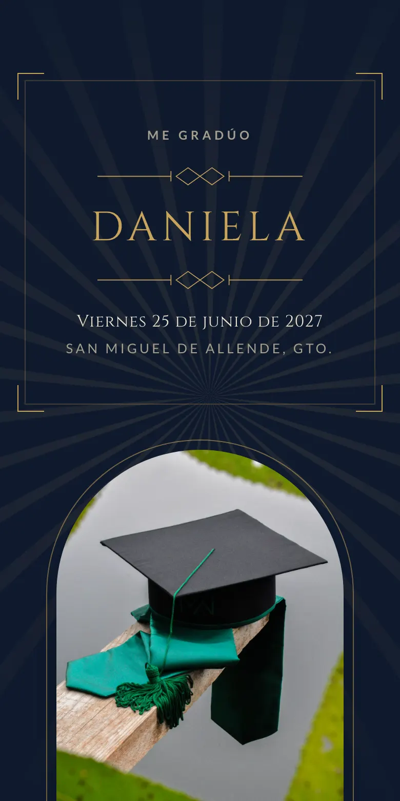 Plantilla Birrete de invitación digital para graduación