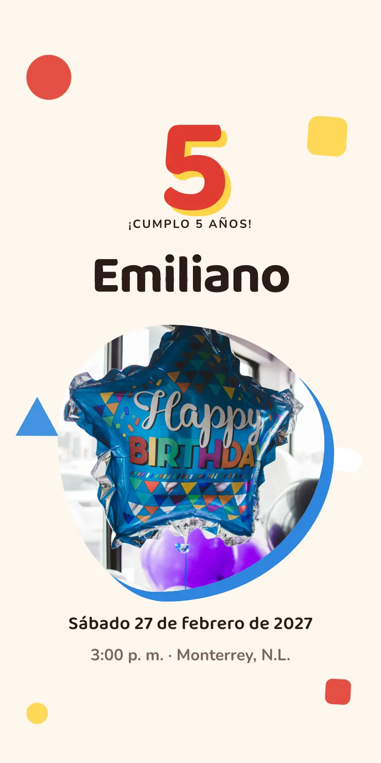 Plantilla Circo de invitación digital para fiesta infantil