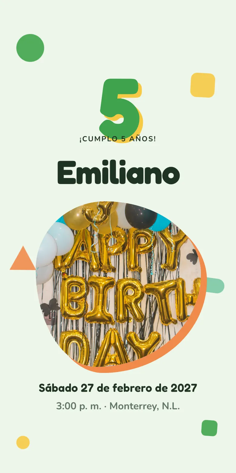 Plantilla Dinosaurios de invitación digital para fiesta infantil