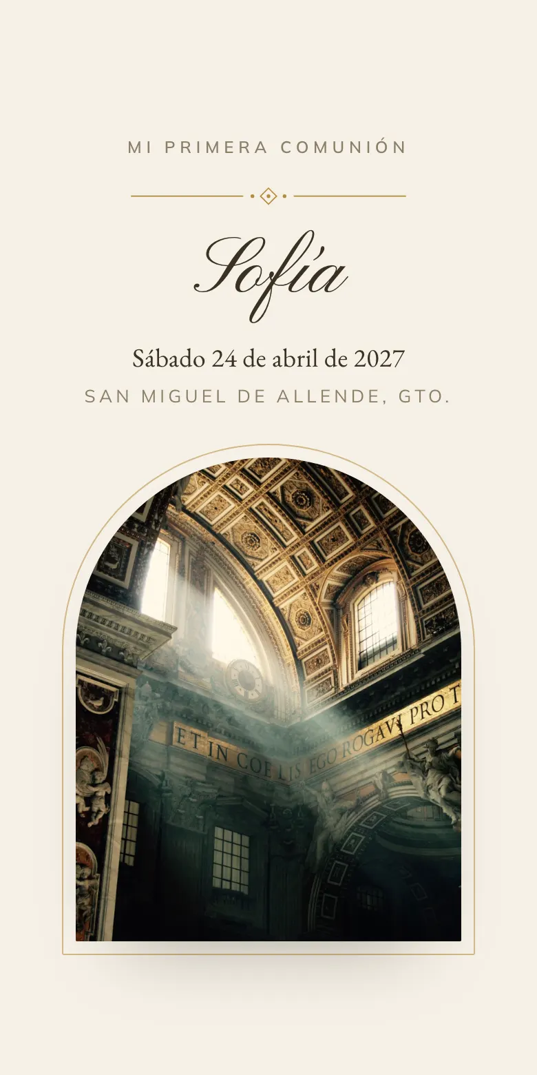 Plantilla Espiga de invitación digital para primera comunión