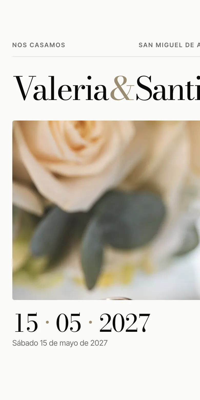 Plantilla Eterna de invitación digital para boda