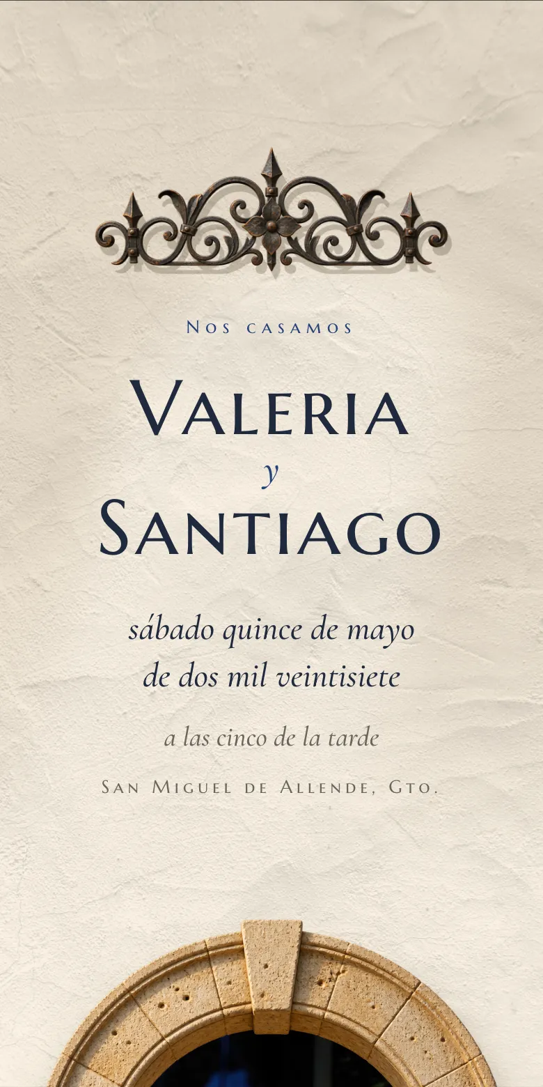 Plantilla Henequén de invitación digital para boda