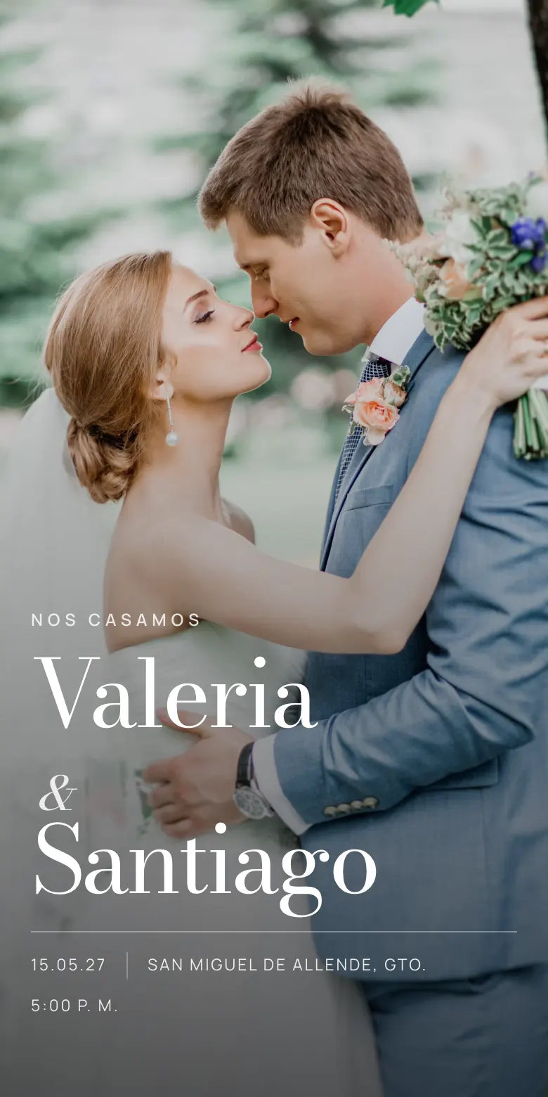 Plantilla Noir de invitación digital para boda