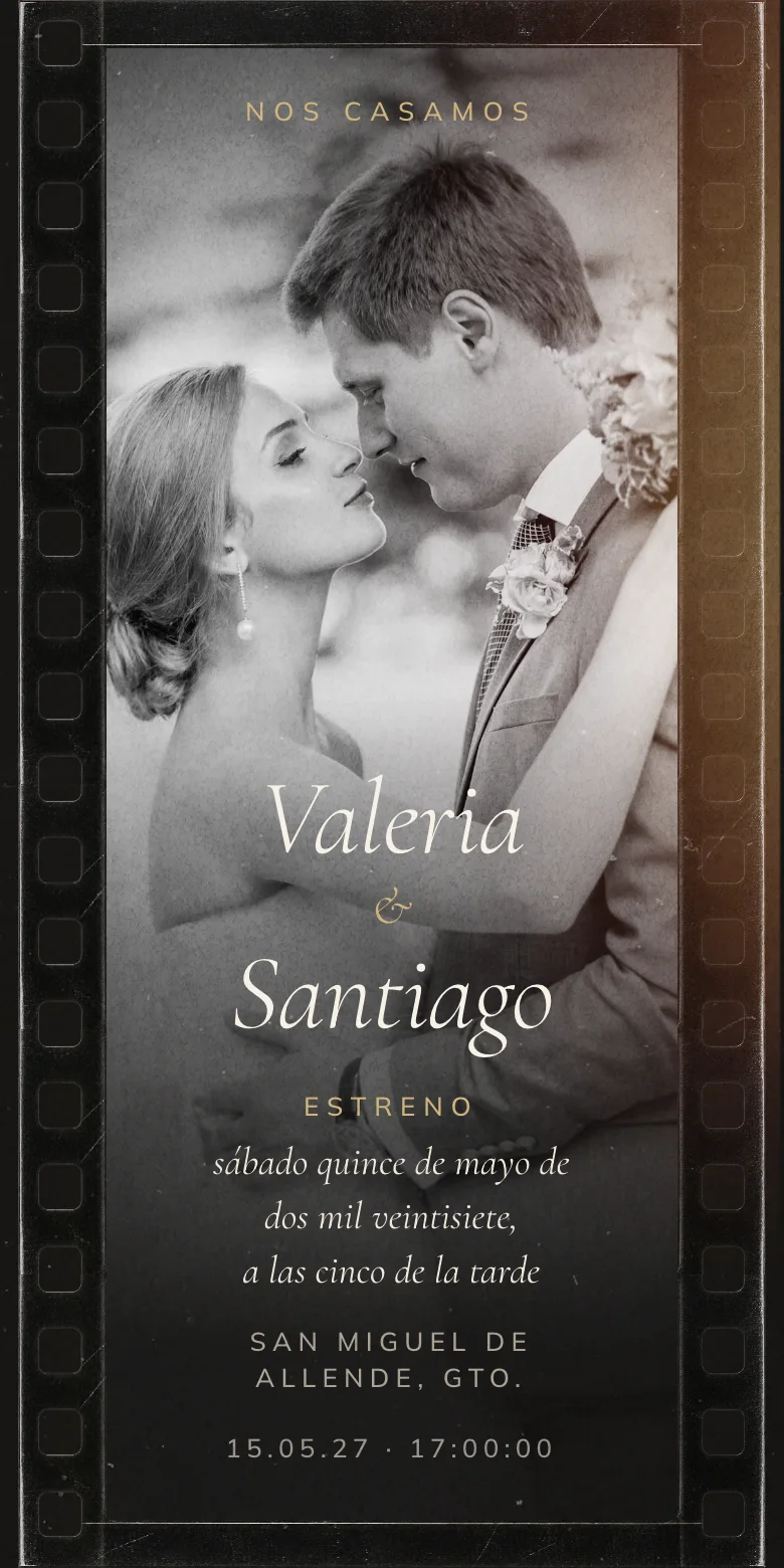 Plantilla Proyector de invitación digital para boda