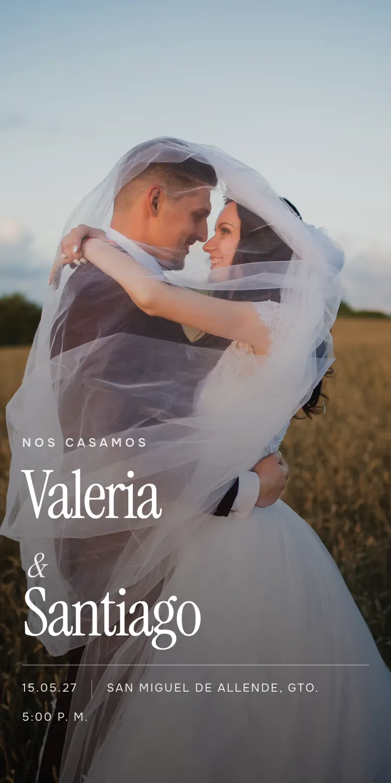 Plantilla Sobremesa de invitación digital para boda