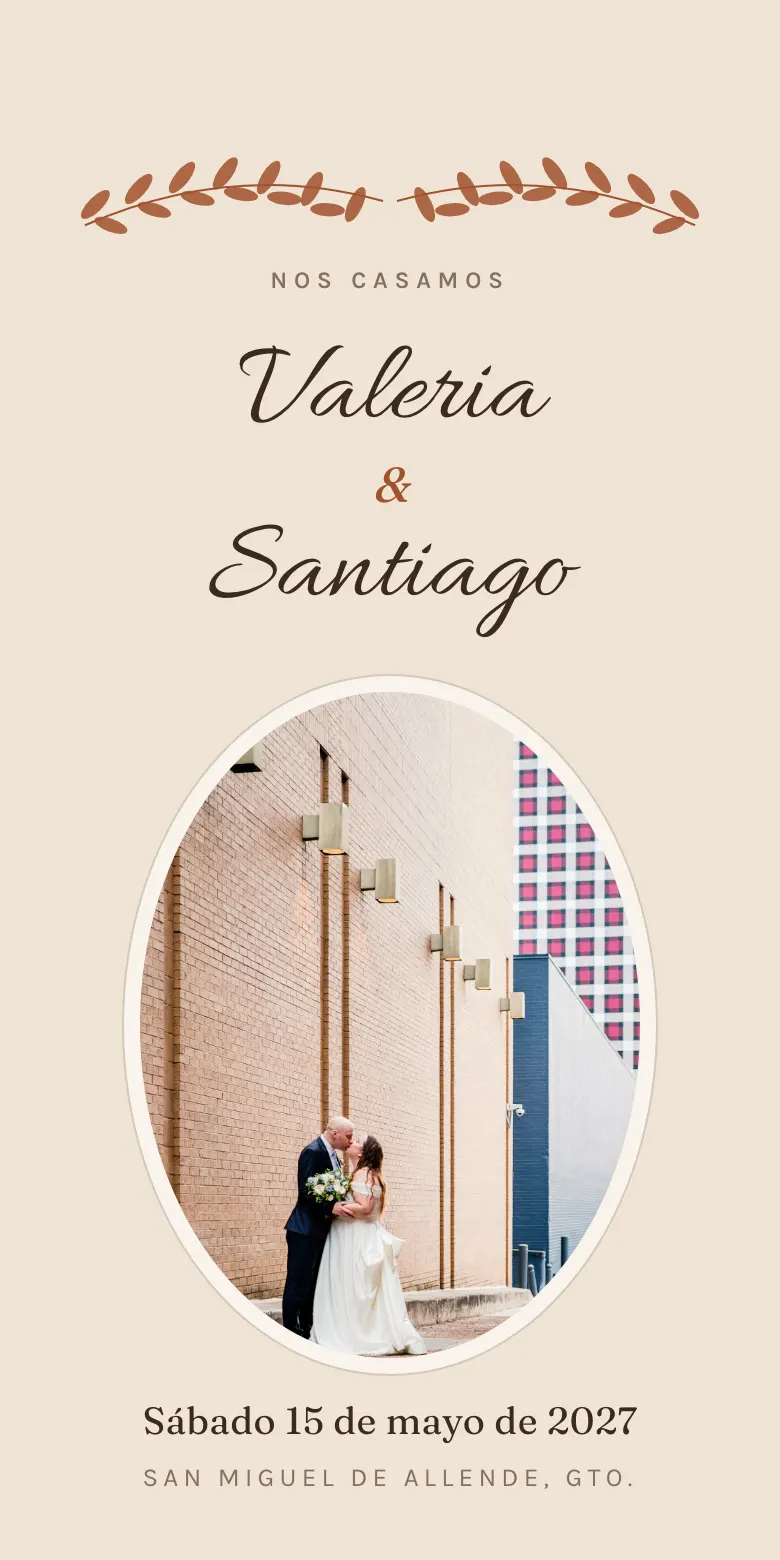 Plantilla Terracota de invitación digital para boda