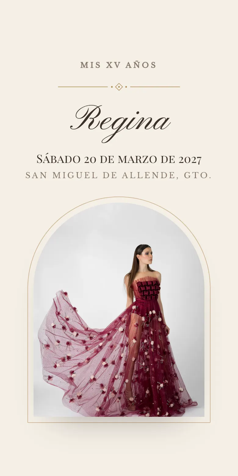 Plantilla Versalles de invitación digital para xv años